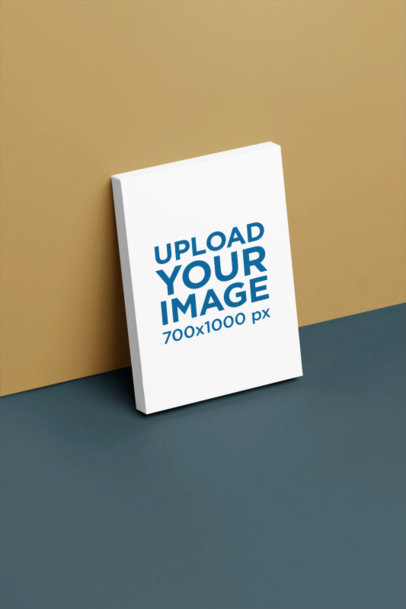 Mockup of a Vertical Canvas Frame Standing in a Minimalist Setting m35714