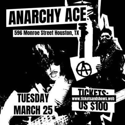 Instagram Post Maker to Promote a Heavy Metal Concert with a High Contrast Picture