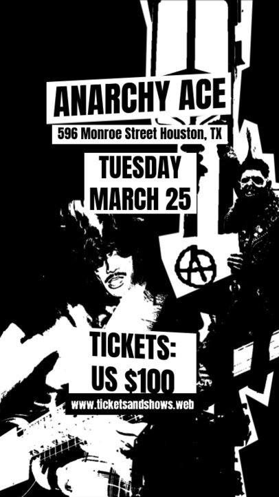 Instagram Story Maker Featuring a High-Contrast Background to Advertise a Concert