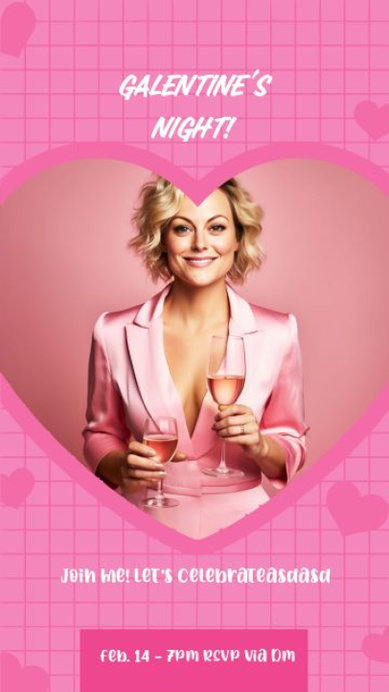 Instagram Story Video Template for a. Galentine's Night Celebration
