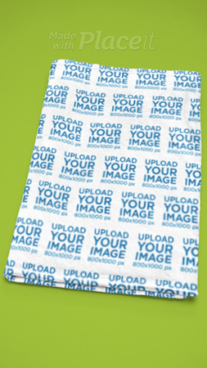 Video of a Sublimated Velveteen Plush Fleece Blanket Placed on a Colorful Background 7533v