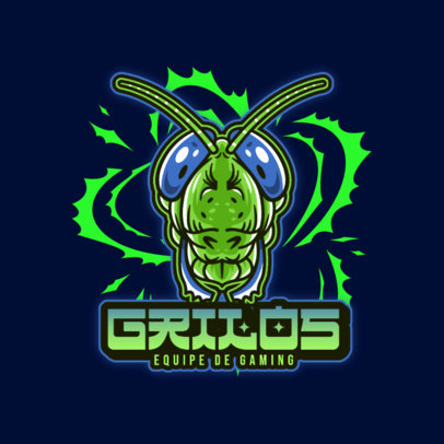 Gaming Logo Generator Featuring an Aggressive Cricket Illustration 6256