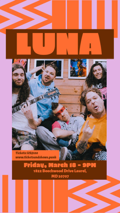 Instagram Story Maker to Promote a Live Concert From a Music Band 6121