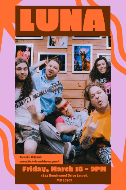 Poster Maker to Promote a Live Concert From a Band