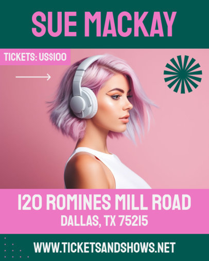 Promotional Instagram Post Generator for a Singer's Concert 6123e