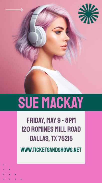 Promotional Instagram Story Generator for a Singer's Concert 6123e