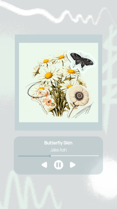Instagram Story Creator for Music Streaming With Illustrated Flowers 6127b