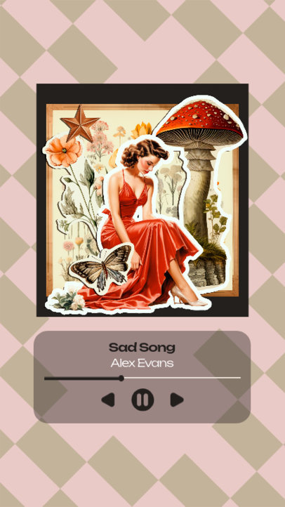 Music-Themed Instagram Story Maker Featuring a Song Layout 6127d