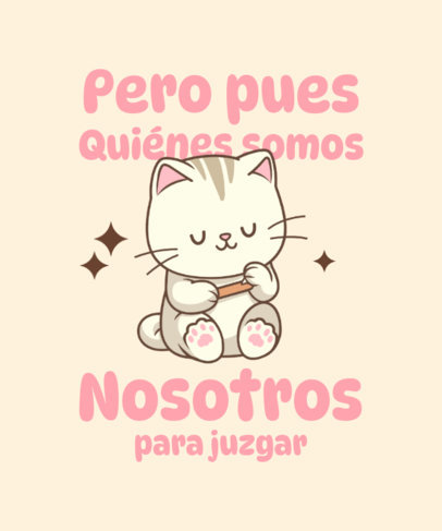 T-Shirt Design Creator With a Cute Kitty Graphic and a Mexican-Themed Quote