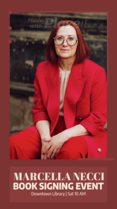 Book Signing Instagram Story Video Maker Featuring an Author's Event 433j 7547-el1