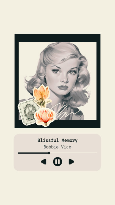 Instagram Story Creator Featuring a Black and White Woman Graphic for Musicians 6127j