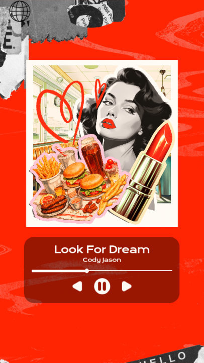 Instagram Story Template for Music Artists Featuring a Collage Style 6127k