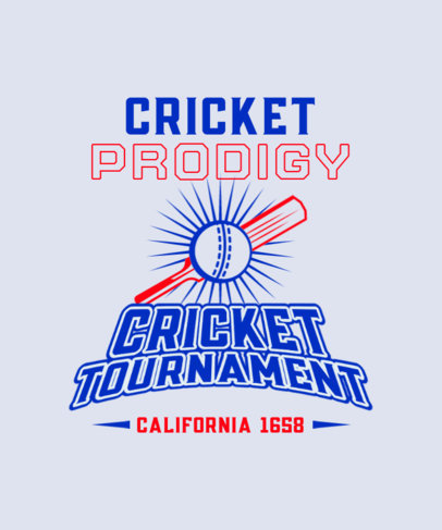 T-Shirt Design Creator with an Illustrated Ball for a Cricket Tournament