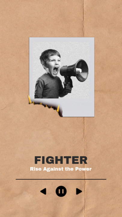 Instagram Story Template for Musicians Featuring an Instant Picture Burning 