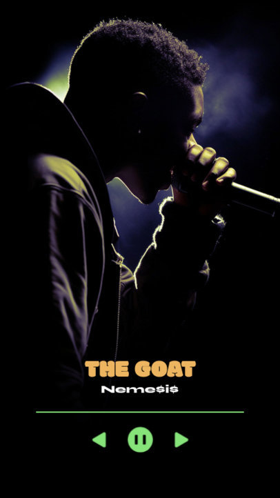 Instagram Story Template for Spotify Artists Featuring Music Player-Inspired Graphics