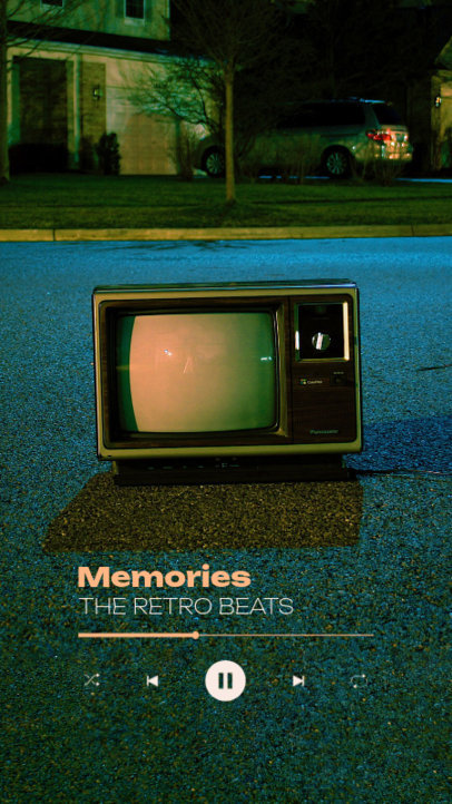 Instagram Story Template Featuring a Vintage TV for Spotify Musicians