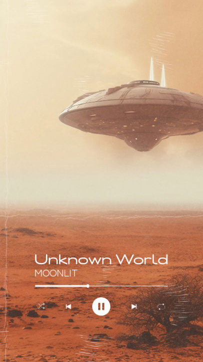 Instagram Story Template for Musicians with an Alien Spaceship in the Desert  6120l