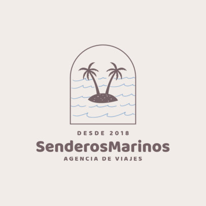 Logo Maker Featuring an Illustrated Island for a Tourism Company
