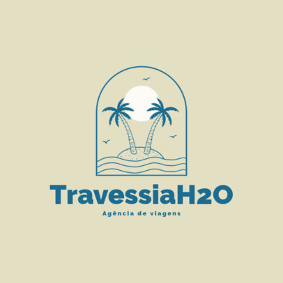 Logo Creator for a Travel Agency Featuring a Tropical Island Graphic
