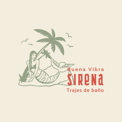 Swimsuits Brand Logo Creator Featuring an Illustrated Mermaid