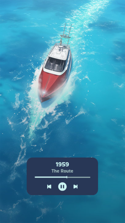 Instagram Story Creator with an Illustrated Speedboat for Spotify Artists 6126g