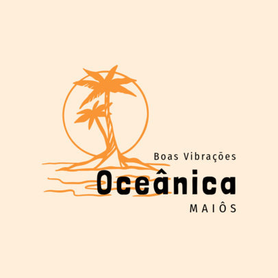 Logo Template for a Swimwear Store Featuring an Illustrated Island