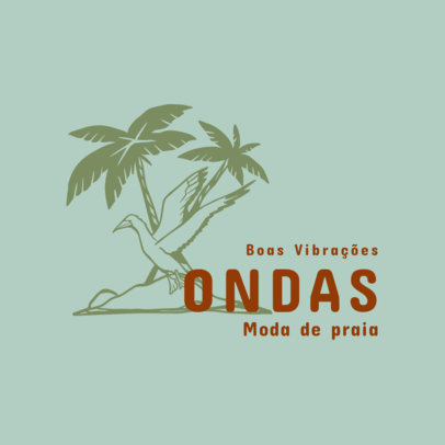 Logo Generator for a Beachwear Brand Featuring Palm Tree Graphics