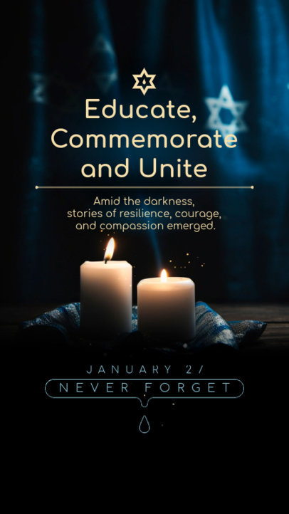 Instagram Story Template to Commemorate Holocaust Remembrance Day 6265c