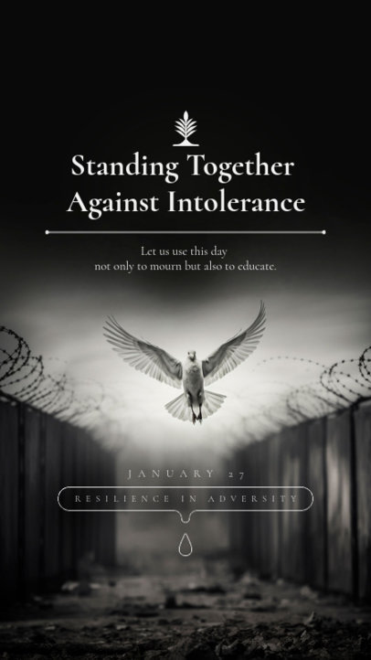 AI-Generated Instagram Story Template for Holocaust Remembrance Day 6265g