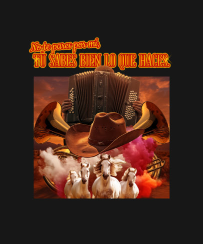T-Shirt Design Generator Featuring a Mexican Hat for a Regional Music Band