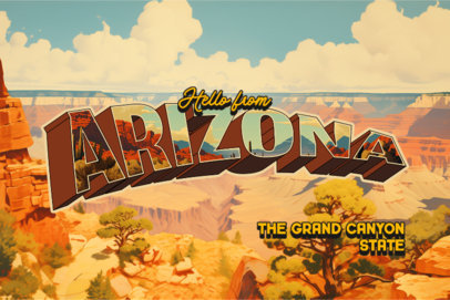 Postcard Design Maker Featuring a Grand Canyon Illustration  6760a