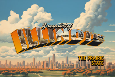 Postcard Design Creator Featuring an Illinois Landscape in the Background 6760b