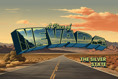 Postcard Design Template with an AI-Generated Highway Illustration 6760d