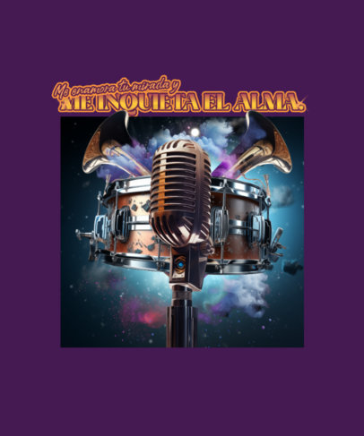 T-Shirt Design Creator Featuring a Microphone with a Norteno Mexican Band Lyric