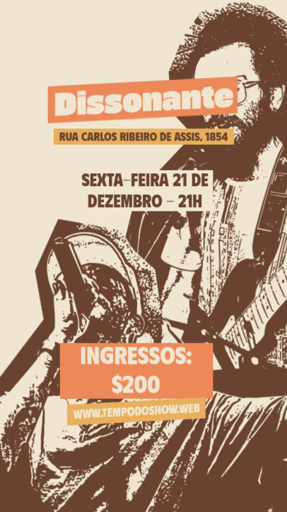 Instagram Story Generator to Advertise an Upcoming Concert with a High-Contrast Background 6124c