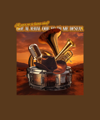 T-Shirt Design Generator Featuring Norteno Mexican Band Musical Instruments