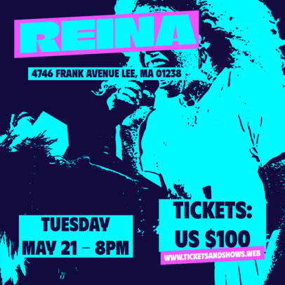 Instagram Post Template with a High Contrast Background to Promote a Concert 6124a