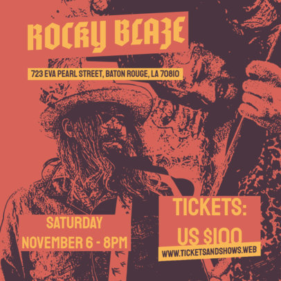 Instagram Post Creator with a High Contrast Picture to Promote a Rock Concert 6124b