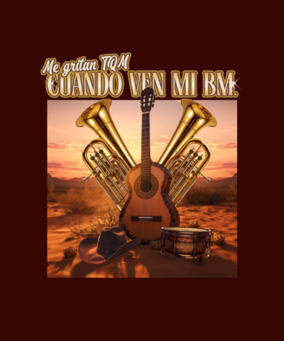 T-Shirt Design Generator with Mexican Band's Musical Instrument Graphics
