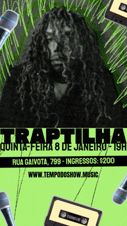 Instagram Story Maker with Cassettes and Microphones to Promote a Concert 6125b