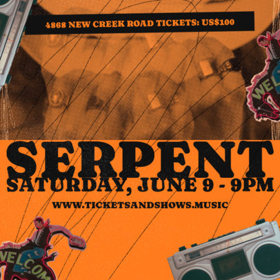 Instagram Post Design Creator with Rodeo-Style Graphics for a Country Concert 6125c