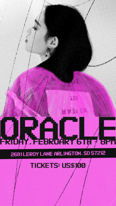 Instagram Story Template Featuring Retro Fonts to Advertise a K-Pop Concert 6125d