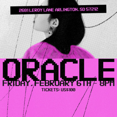 Instagram Post Template with 8-bit-Style Fonts to Promote a K-Pop Concert 6125d