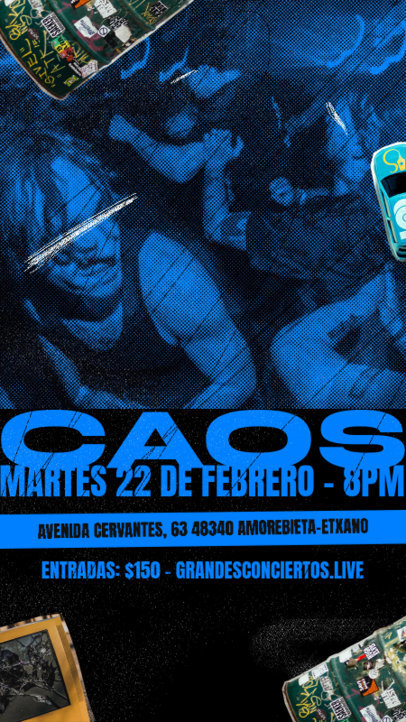 Instagram Story Maker with Bold Typefaces to Promote a Techno Music Concert 6125e