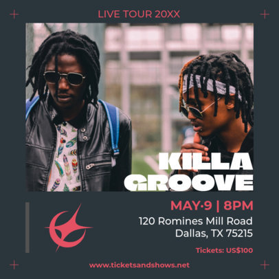 Instagram Post Generator to Share a Musician Concert 6122a