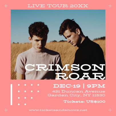 Instagram Post Creator for a Music Live Tour Gig 6122b