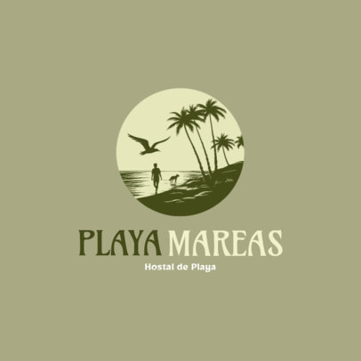 Logo Generator for a Beach Hostel with Illustrated Palm Trees 6260a