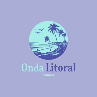 Beach Inn Logo Creator Featuring an Island Illustration 6260g