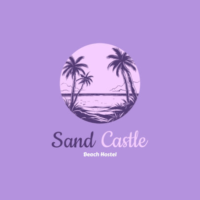 Logo Maker for a Beach Hostel Featuring Palm Tree Graphics 6260h