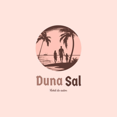 Family Beach Signature Hotel Online Logo Generator 6260i